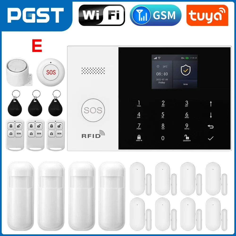 PGST PG-105 – Sistema de alarma Maison Sans Fil Tuya WiFi &amp; GSM, protección anti-intrusión conectada para apartamento, oficina y garaje