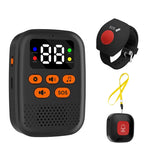 Buscapersonas SOS para ayuda con botones de llamada sin hilos: reloj y receptor vibrante con pantalla, sistema de alerta médica para personas mayores (sin WiFi) 