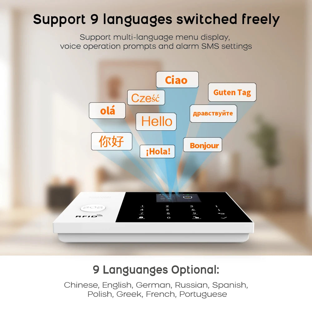 PGST 105-2G – Sistema de alarma Maison Connecté WiFi 2G 433 MHz Tuya Smart Life, pantalla y teclado, compatible con Alexa y Google