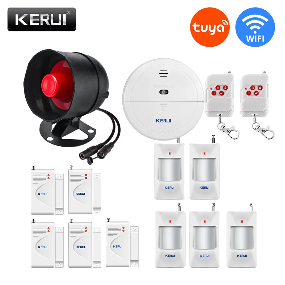 KERUI H01 Sistema de Alarma Casa WiFi Tuya con Sirène 433MHz - Kit Seguridad Sans Fil Compatible Alexa y Google Home