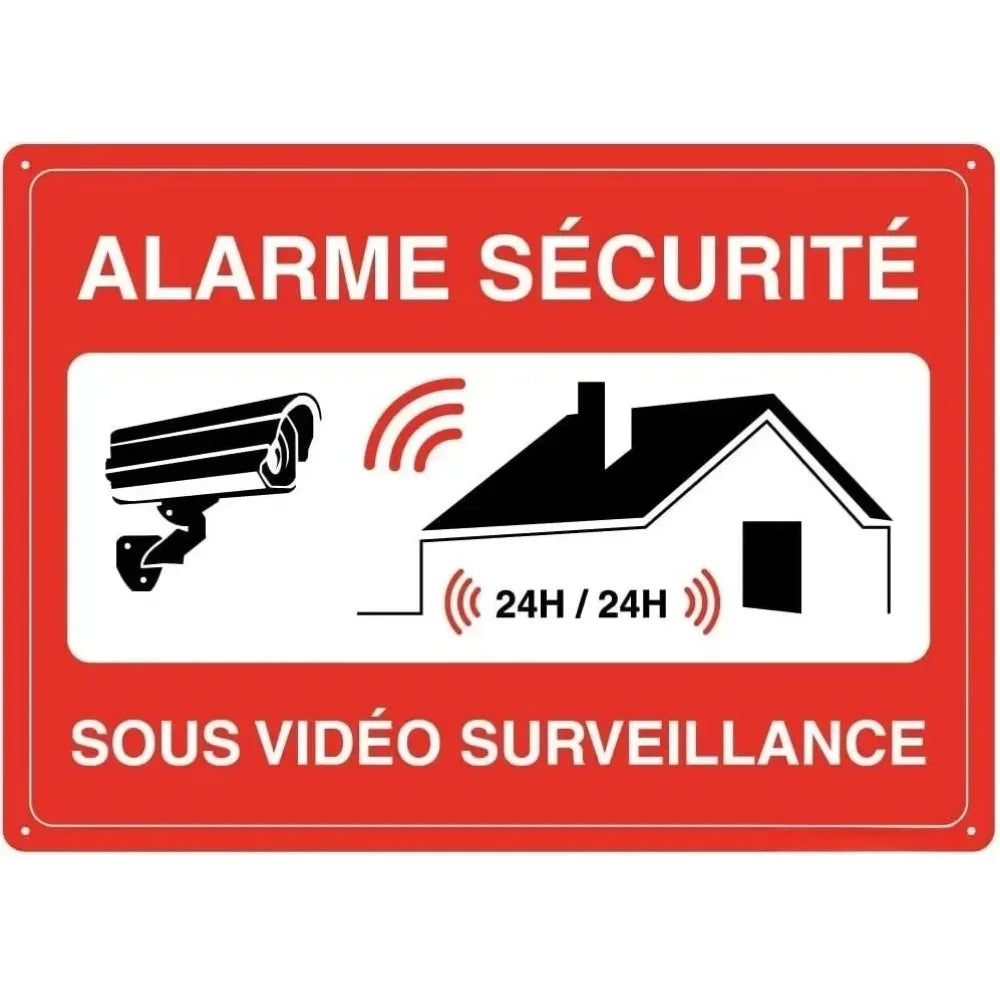 Panneau de Sécurité en Aluminium Renforcé – Vidéosurveillance, Propriété Privée, Accès Interdit pour Entrepôt et Locaux Professionnels