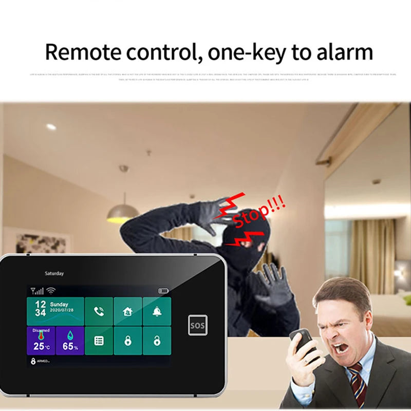 Earykong ER-G60 – WLAN- und GSM-Alarmsystem für den Heimgebrauch, mit farbiger Tastatur, taktiler Tastatur und Smart Life-Anwendung