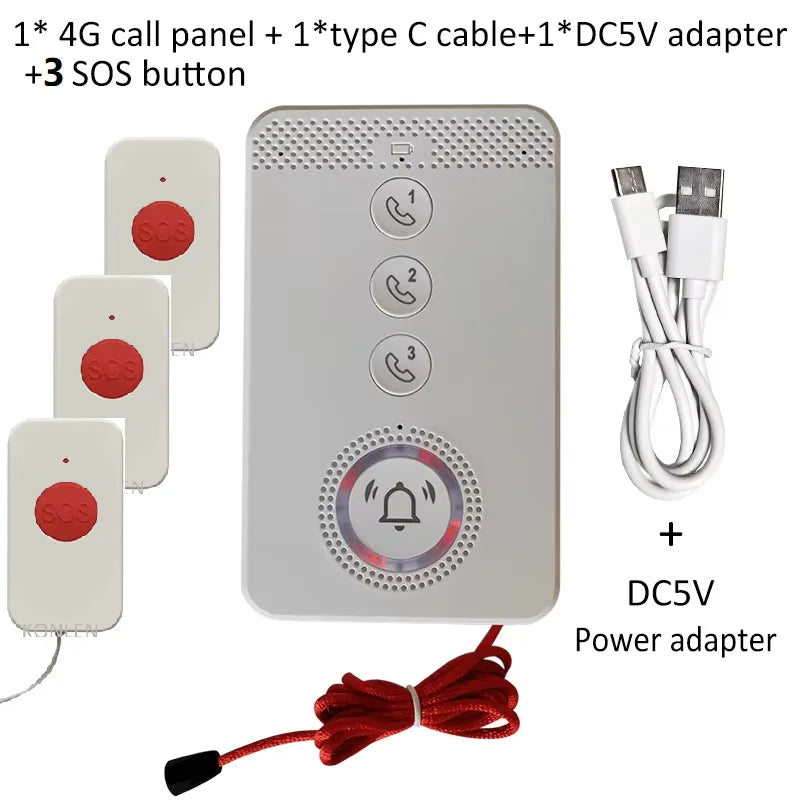 Teléfono SOS 4G con botón Unique KONLEN – Alarma de urgencia con llamada y SMS para personas mayores, niños y personas dependientes