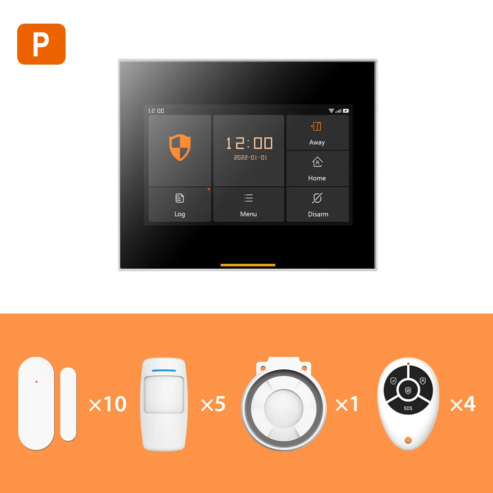 Staniot H501-4G – 433-MHz-WLAN-4G-Netzwerk-Alarmsystem mit taktiler Tastatur, kompatibel mit Tuya und Smart Life