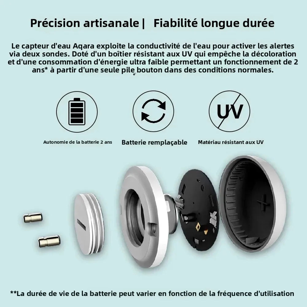 Détecteur de Fuite d’Eau Aqara Zigbee IP67 – Capteur d’Inondation Connecté Compatible Mi Home et Apple HomeKit