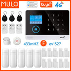MULO PG-103-4G – Hausalarmsystem mit 4G-WiFi und GSM, kabelloser Sicherheit, Tuya, Alexa und Google Assistant