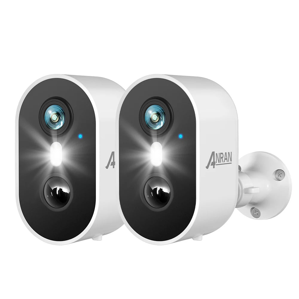 Caméra de Surveillance ANRAN 2K sur Batterie Rechargeable – WiFi 2,4 GHz, Détection Humaine PIR, Vision Nocturne Couleur, Audio Bidirectionnel IP65