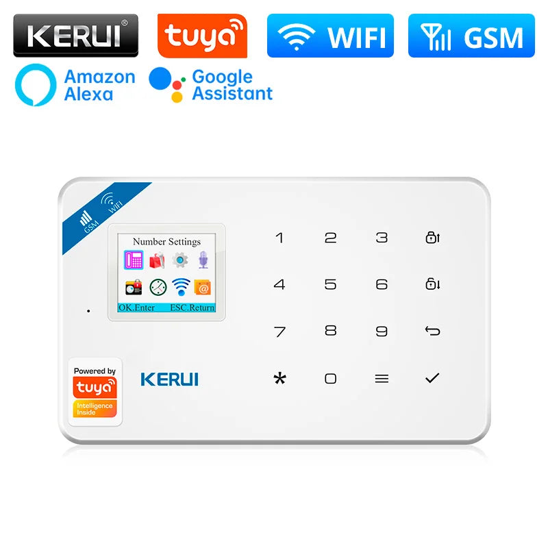 KERUI W181 – Système d’Alarme Maison Connecté WiFi & GSM Tuya avec Détecteur de Mouvement, Capteur de Porte et Compatibilité Caméra IP