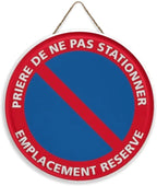 Panneau Rond en Bois “Propriété Privée – Accès Interdit – Vidéosurveillance” – Decoración Murale Seguridad para Cour, Jardin et Allée 