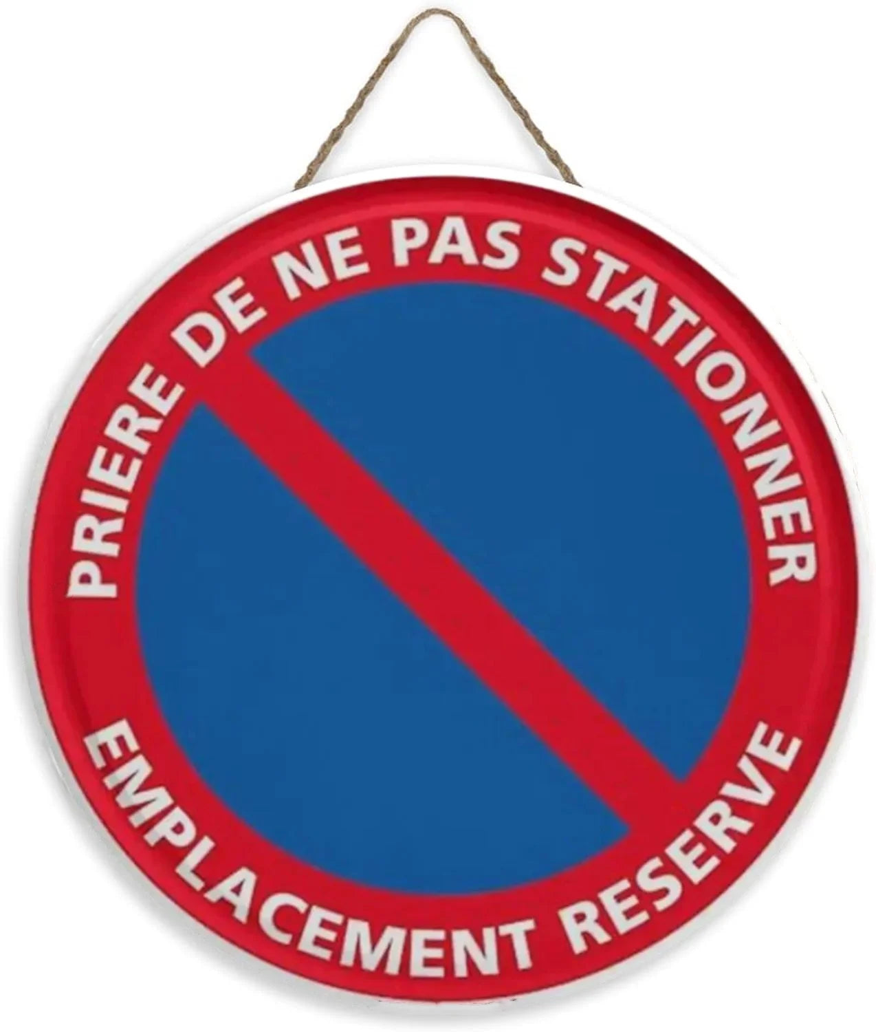 Panneau Rond en Bois “Propriété Privée – Accès Interdit – Vidéosurveillance” – Décoration Murale Sécurité pour Cour, Jardin et Allée