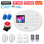 KERUI W202 – Sistema de alarma Maison Connecté Tuya WiFi &amp; GSM 433 MHz, Kit Seguridad Sans Fil con detector de movimiento, Capteurs Porte/Fenêtre et Sirène 