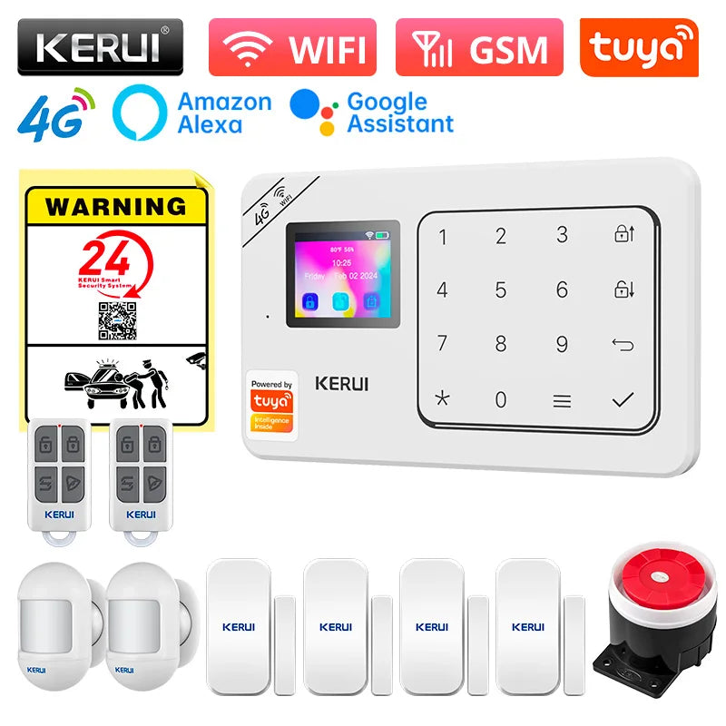 KERUI W184 – Sistema de alarma Casa 4G y WiFi Tuya con Livraison Rapide desde Europa, Kit Sans Fil con Capteurs y Protección Anti-Intrusión 