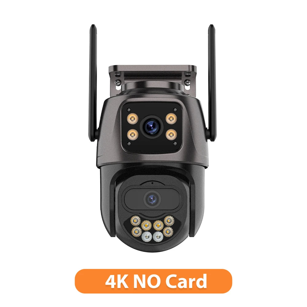 Caméra de Surveillance Wonsdar PTZ WiFi Triple Objectif 6K / Double Écran – Zoom Hybride 8X, Suivi Automatique, Vision Nocturne Couleur, Audio Bidirectionnel
