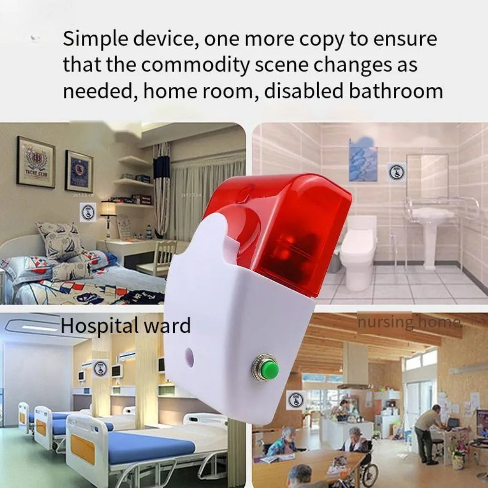 Alarme SOS Sans Fil pour Toilettes PMR – Botón de llamada de urgencia Audible et Visuel pour Personnes Âgées et Espaces Publics