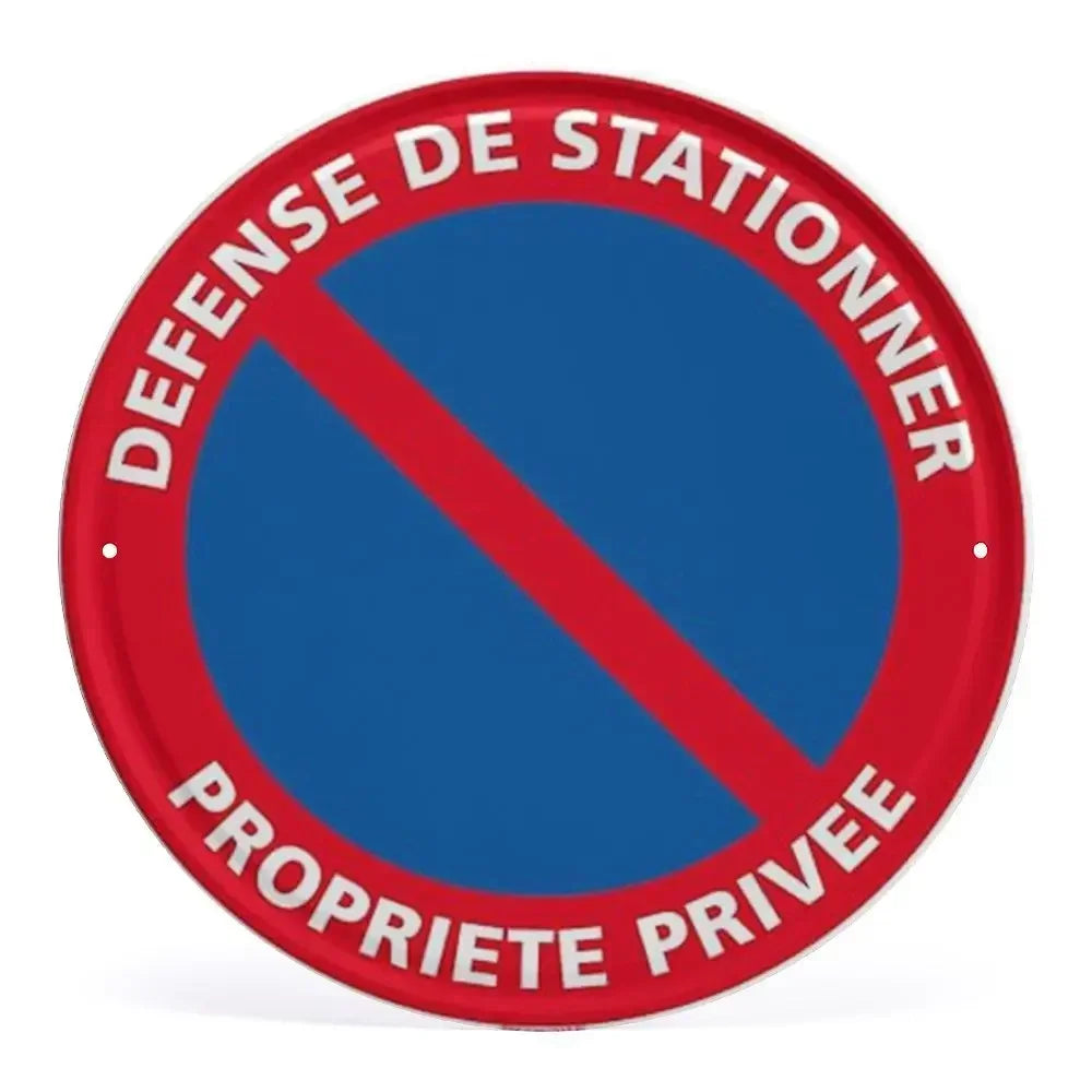 Panneau Rond en Aluminium “Propriété Privée – Accès Interdit – Vidéosurveillance” 20 cm – Señalización de seguridad exterior e interior 