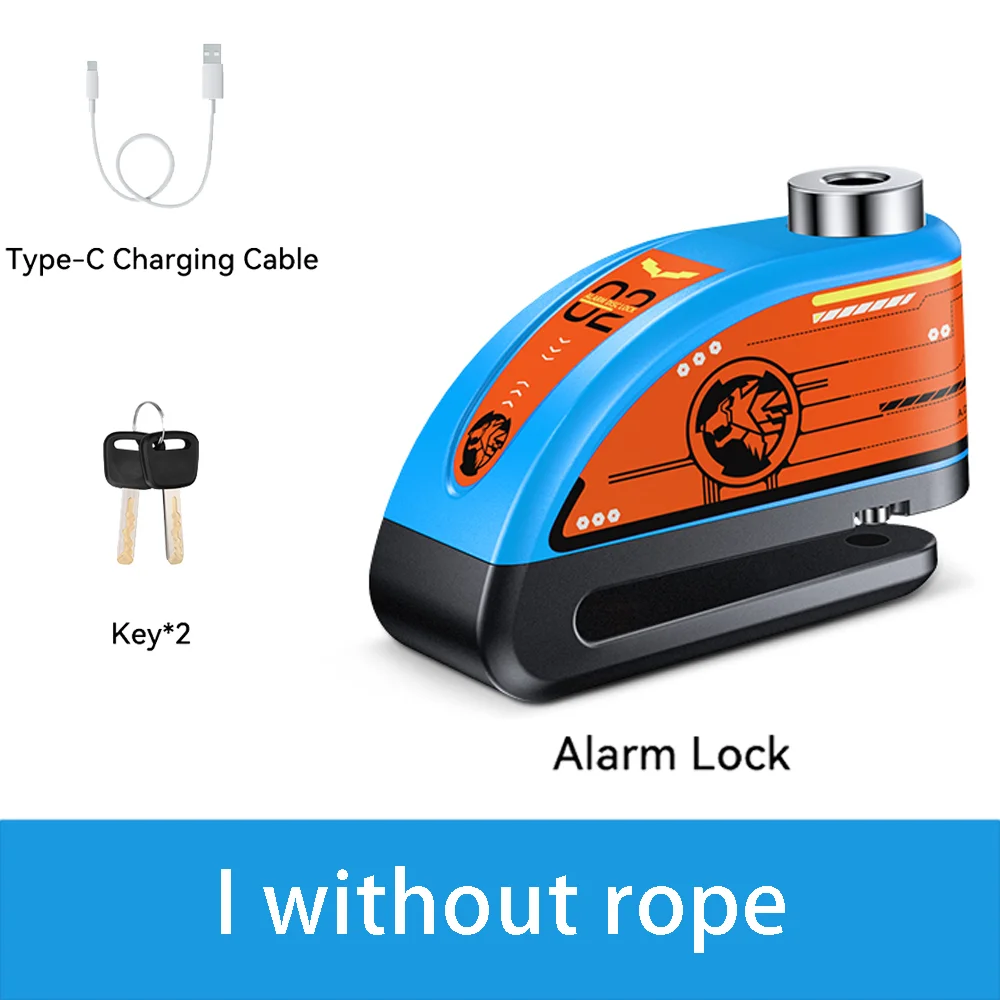 Rockbye Antivol à Disque avec Alarme 120 dB Rechargeable – Bloque-Disque Étanche pour Moto, Scooter et Vélo avec Câble de Sécurité