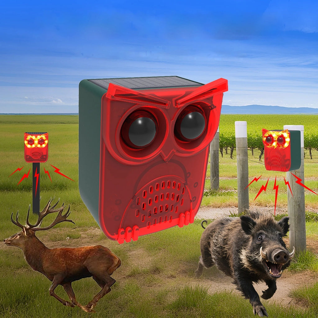 Alarme Solaire Extérieure à Détection de Mouvement – Sirène Étanche avec Sons Réalistes pour Sécurité Maison et Répulsif Animaux