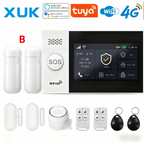 XUK PG-107 – Sistema de alarma Maison Connecté Tuya WiFi &amp; 4G con pantalla táctil 4,3", Sirène Puissante et Control Intelligent 