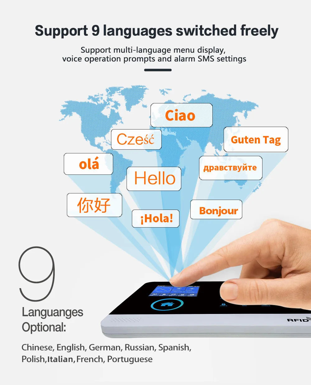 MULO PG-103-4G – Sistema de alarma Maison Connecté 4G WiFi y GSM, seguridad sin filtro con pantalla electrónica, Tuya, Alexa y Google Assistant