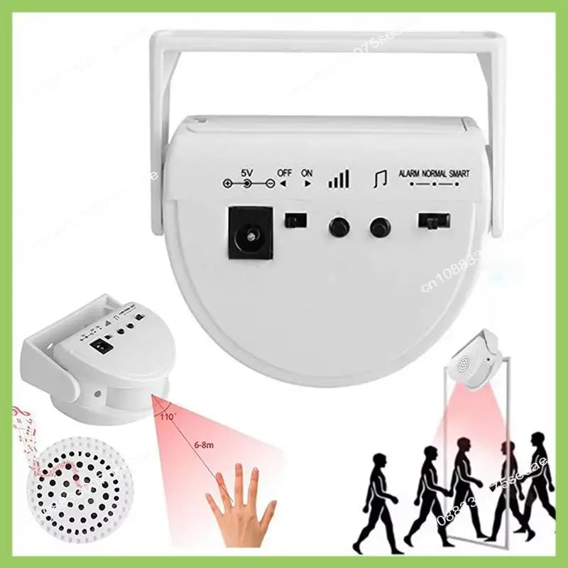 Carillon d'Accueil Sans Fil Y19A con detector de movimiento PIR – Sonnette Intelligente 32 Mélodies pour Magasin, Bureau et Entrée 