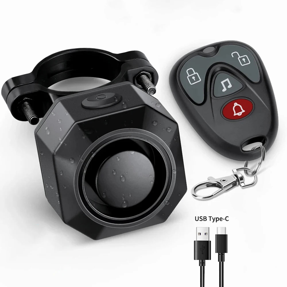 Gadpow Alarme Antivol à Vibration Rechargeable 110 dB – Système de Sécurité Étanche avec Télécommande pour Voiture, Camping-Car, Moto et Vélo
