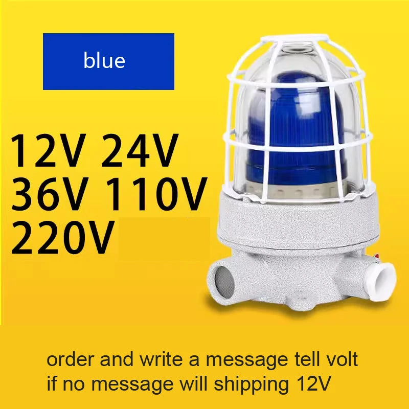 Sirène d’Alarme Incendie Sonore et Lumineuse Antidéflagrante 220V avec Stroboscope LED 24V – Puissance et Sécurité Maximales