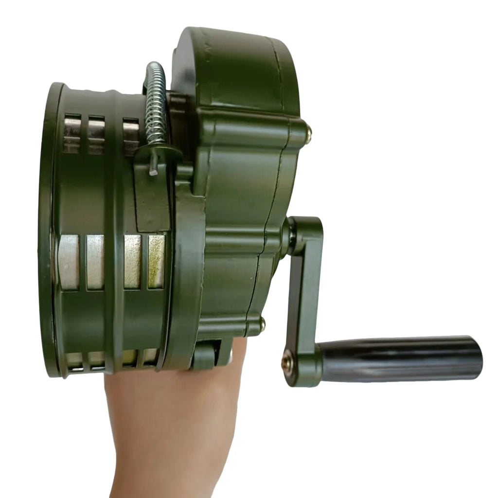 Sirène Manuelle d’Urgence à Manivelle en Alliage d’Aluminium 110 dB – Alarme de Sécurité Autonome et Portable