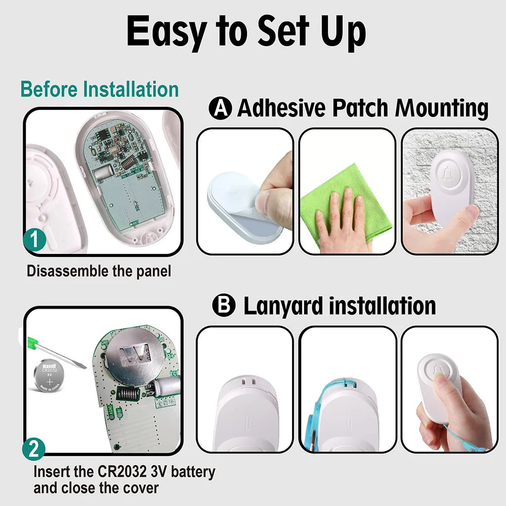 Pager d'Appel Sans Fil Longue Portée 280 m – Sistema de alerta de urgencia para personas mayores y asistencia a domicilio