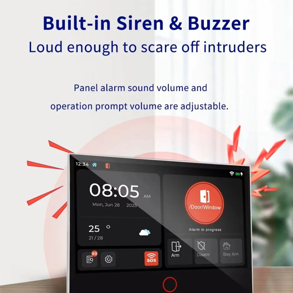 G74 – Sistema de alarma Maison Connecté Tuya con Ecran, Clavier et Capteurs Porte/Fenêtre, Compatible con Alexa y Google Assistant