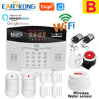 Earykong ER-TW99C – Sistema de alarma Maison Connecté Tuya WiFi &amp; GSM, color de pantalla, Sirène Intégrée, función de sonido y detectores sin hilos