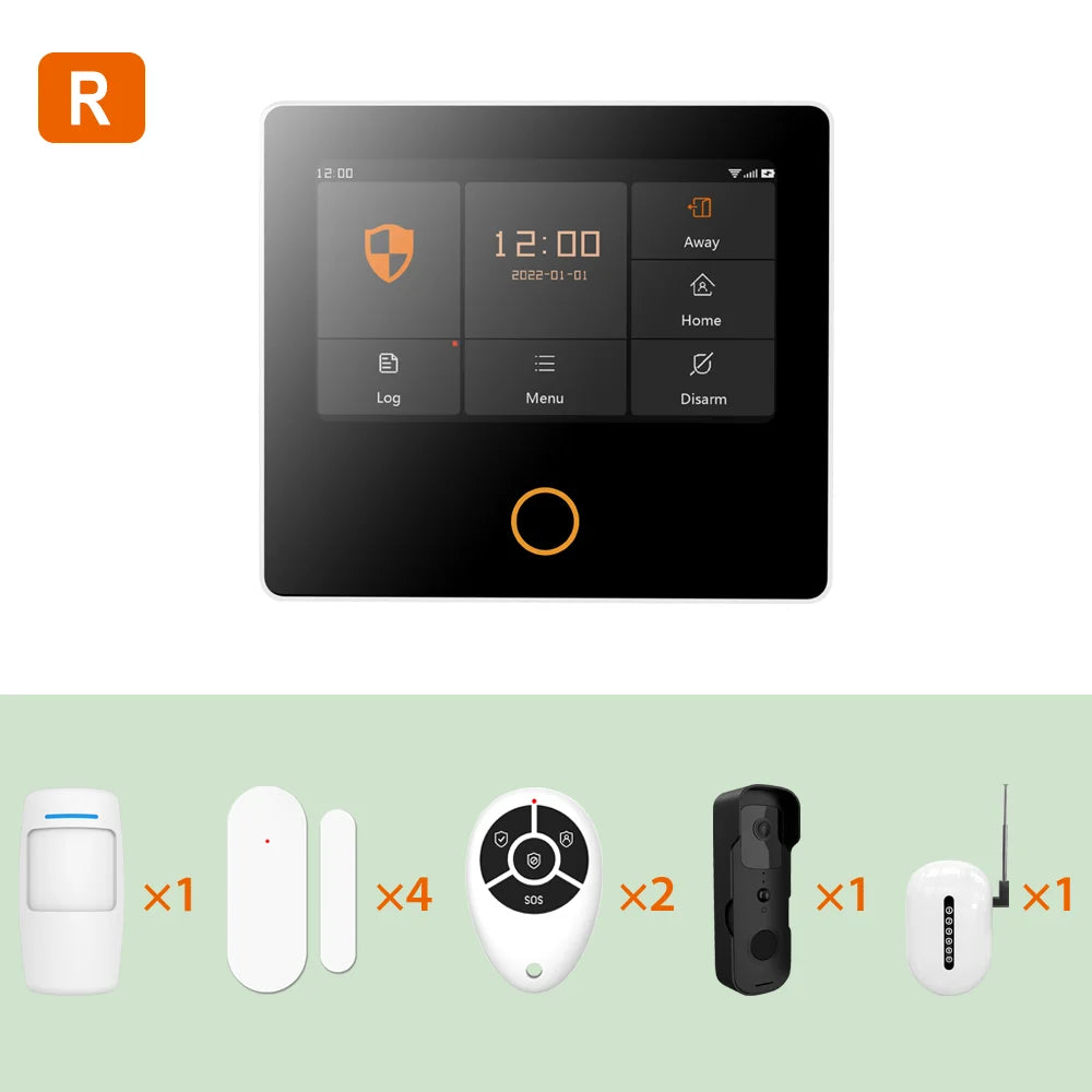 Staniot SecPanel 5 H502-4G - Sistema de alarma Maison Connecté 4G + WiFi con Sirène 105 dB, pantalla táctil y control Tuya / Alexa 
