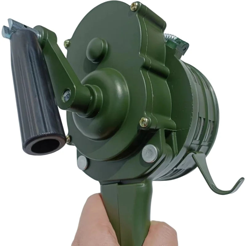 Sirène Manuelle d’Urgence à Manivelle en Alliage d’Aluminium 110 dB – Alarme de Sécurité Autonome et Portable