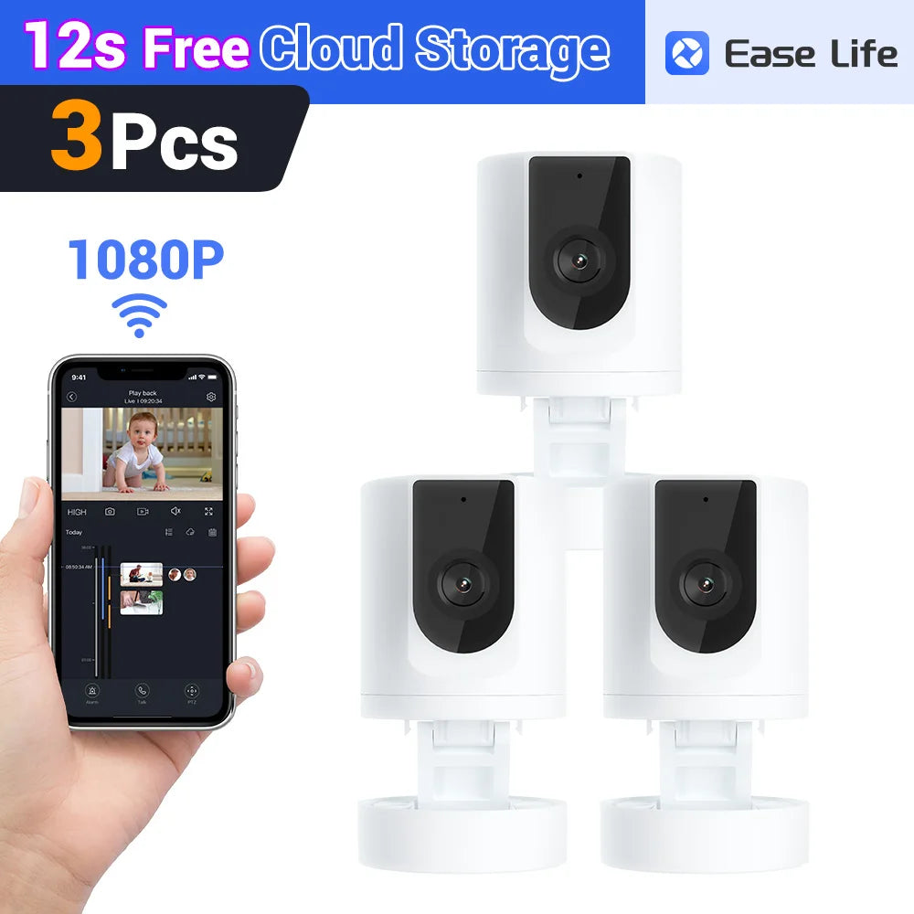 Cámara interna conectada BoyKeep 1080P – Cámara para animales y bebés, rotación de 360°, audio bidireccional y vigilancia a través de teléfono inteligente 