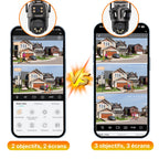 WiFi-Außenüberwachungskamera PTZ WONSDAR – Doppel- oder Dreifachobjektiv, automatisch, nächtliches Farbbild, bidirektionales Audio