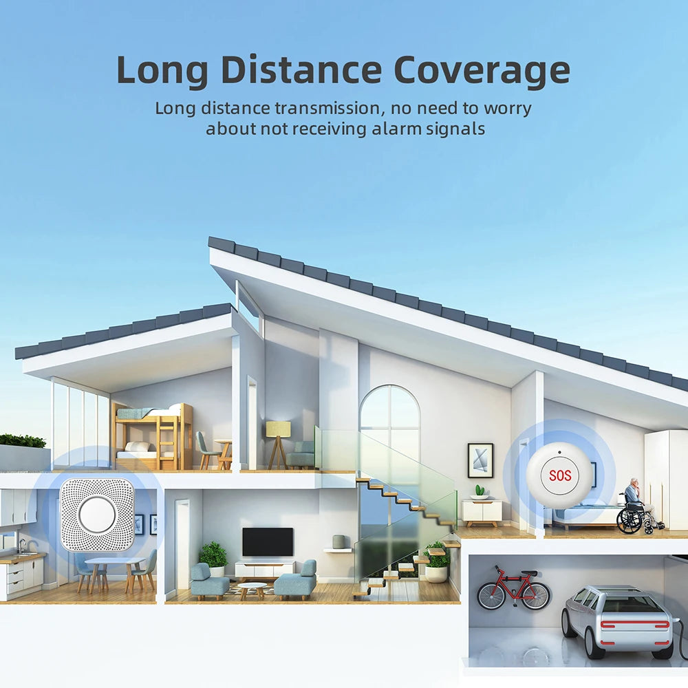 Bouton SOS Sans Fil GauTone – Sistema de alerta médica y buscapersonas de asistencia para personas mayores y personas dependientes