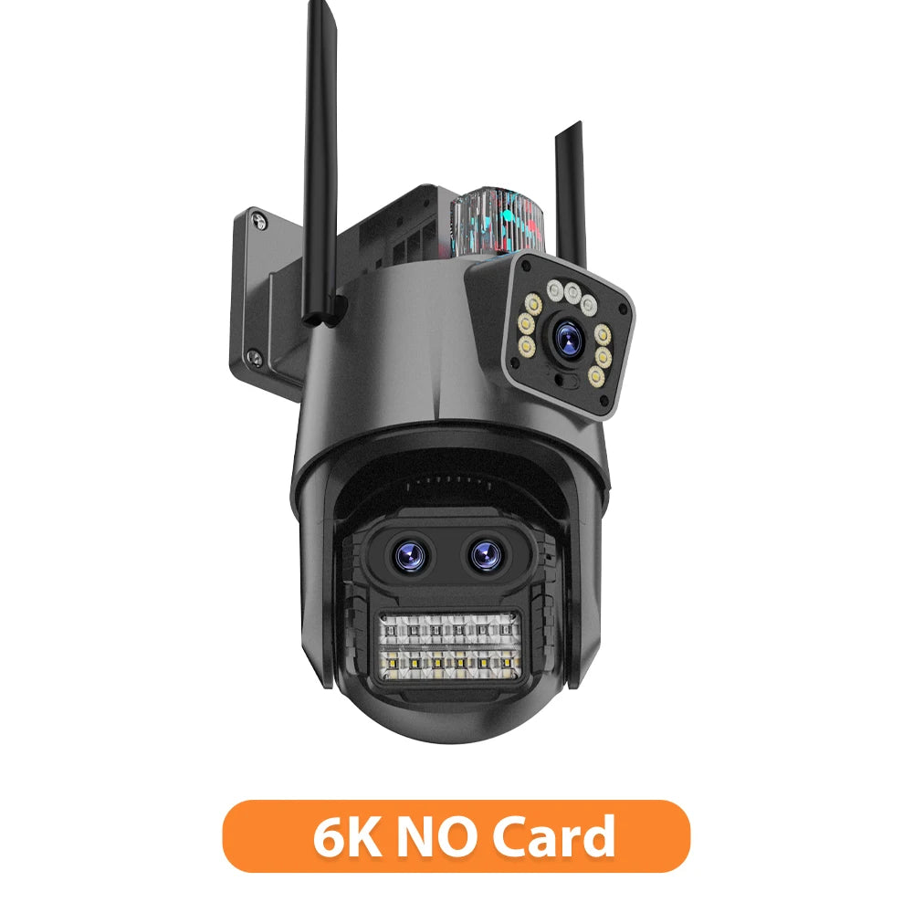 Caméra de Surveillance Wonsdar PTZ WiFi Triple Objectif 6K / Double Écran – Zoom Hybride 8X, Suivi Automatique, Vision Nocturne Couleur, Audio Bidirectionnel