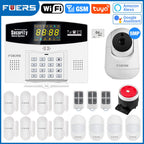 FUERS W210 – Système d’Alarme Maison Connecté Tuya WiFi & GSM avec Écran LCD Couleur, Kit Sécurité Sans Fil et Caméra IP 3MP