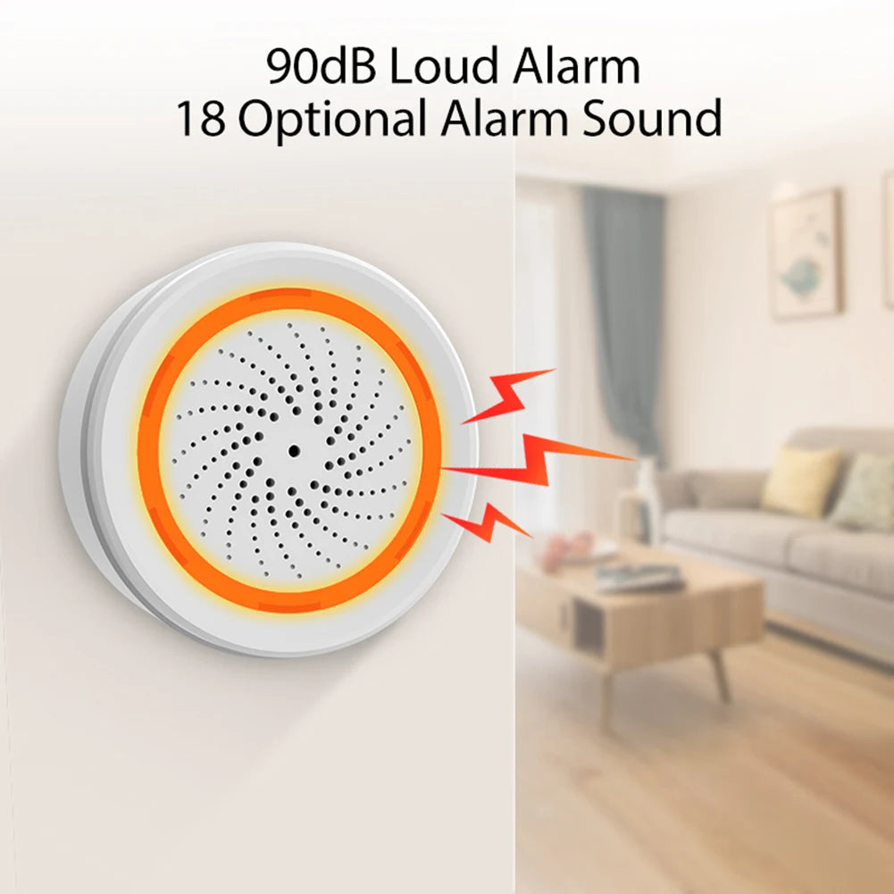 Sirène d'Alarme Intelligente Tuya Zigbee con Alerte Sonore et Lumineuse – Sirène Connectée 90 dB pour Système de Sécurité Maison