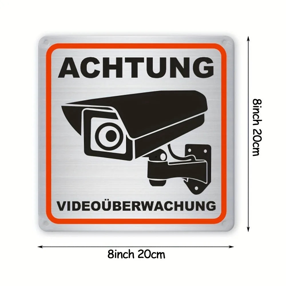 Panneau Caméra de Sécurité Classique en Aluminium 20x20 cm – Signalisation Vidéosurveillance Sans Électricité