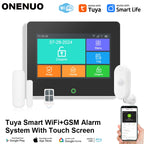ONENUO 99FT – Sistema de alarma Maison Connecté Tuya WiFi &amp; GSM con pantalla táctil TFT, kit de seguridad sin filtro y sirena 90 dB