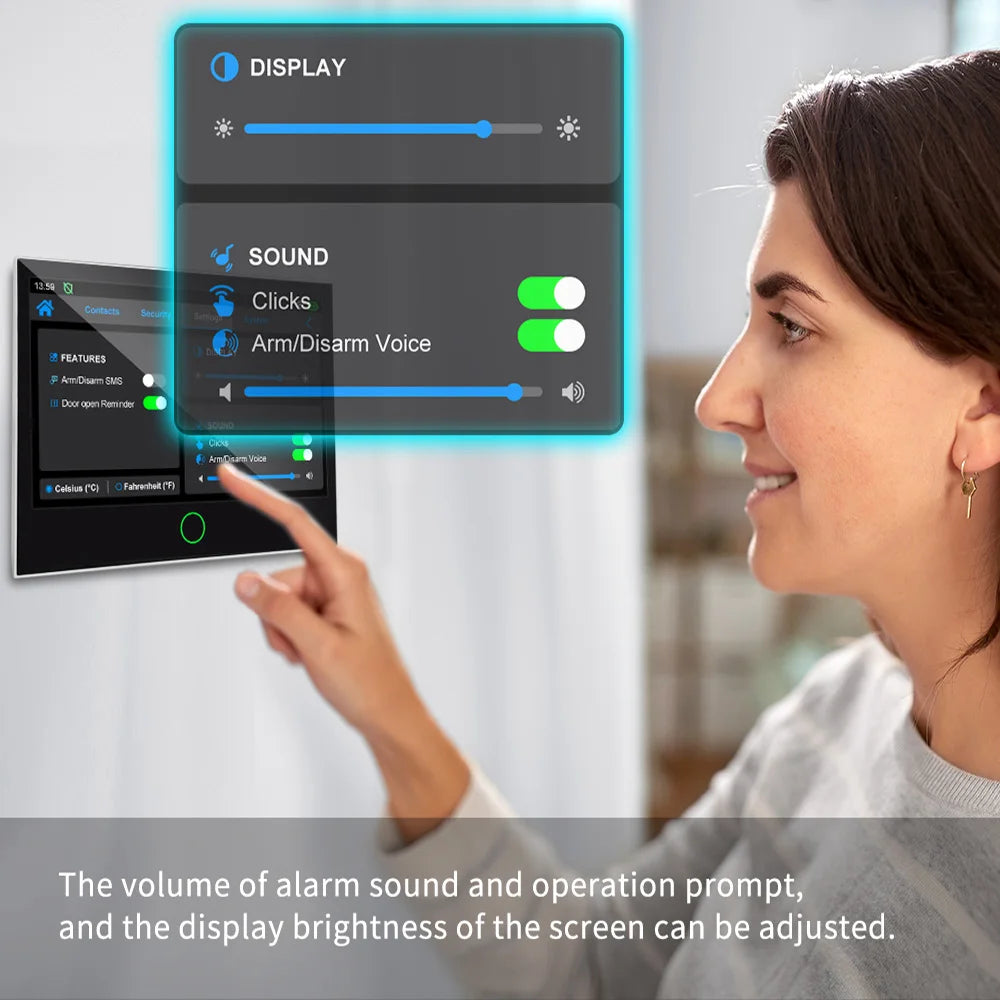 Système d’Alarme Maison Connecté Tuya WiFi 4G Earykong ER-G74 – Écran Tactile, Sirène, Contrôle App, Compatible Alexa et Google