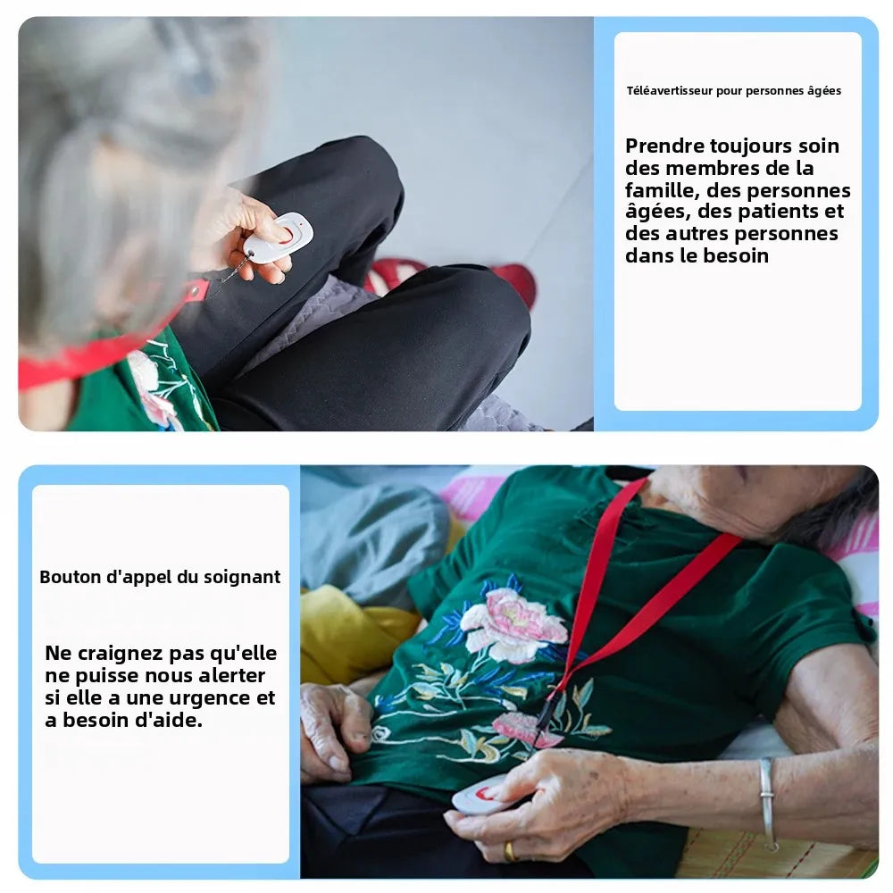 TOPVICO Bouton SOS Panique 433 MHz – Notfall-Türsprechanlage für Senioren, kompatible WiFi- und RF-Alarmsysteme