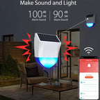 Sirène d’Alarme Extérieure Connectée Tuya WiFi ou Zigbee avec Panneau Solaire, Batterie Rechargeable et Étanchéité IPX5 – Alarme 95 dB