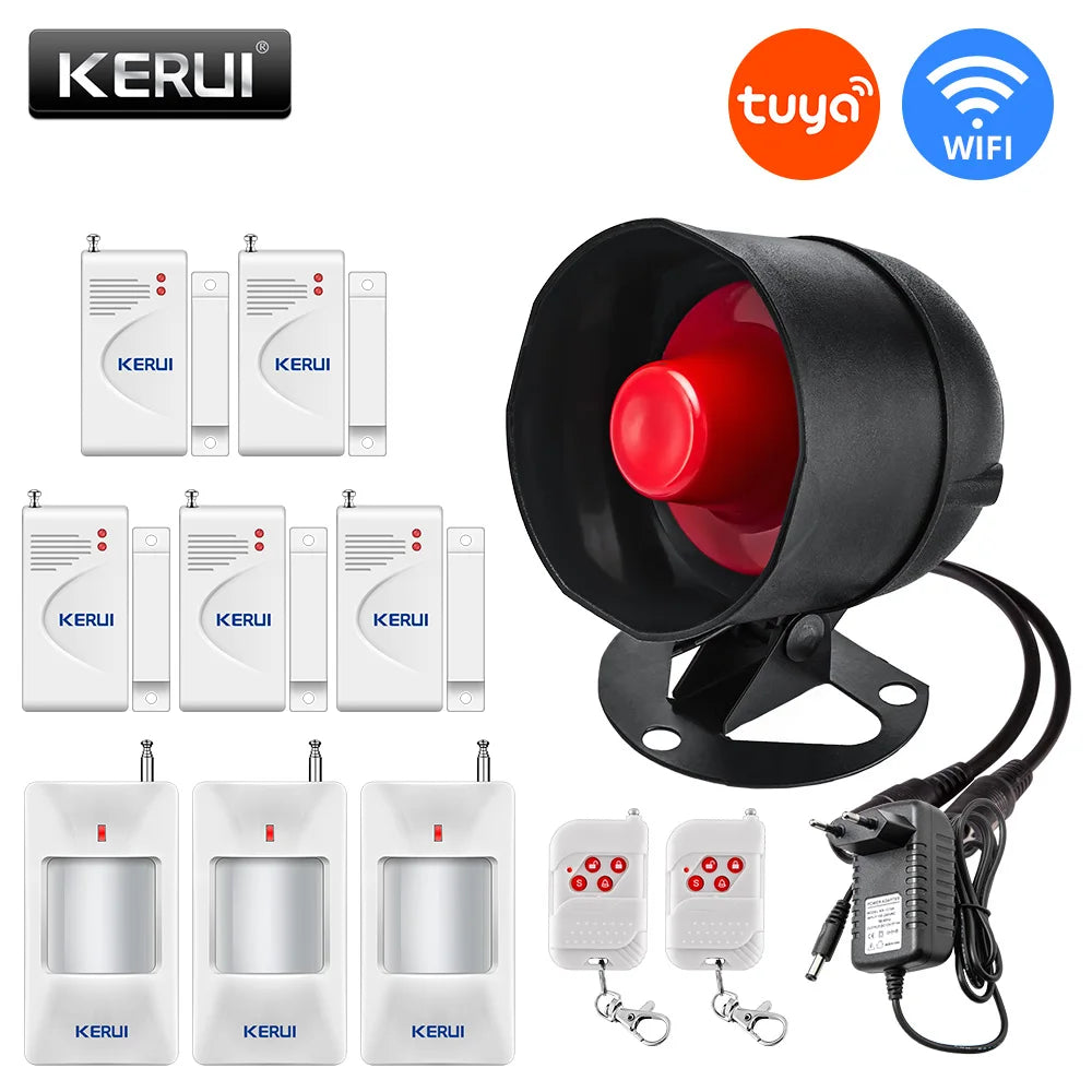 KERUI H01 Sistema de Alarma Casa WiFi Tuya con Sirène 433MHz - Kit Seguridad Sans Fil Compatible Alexa y Google Home