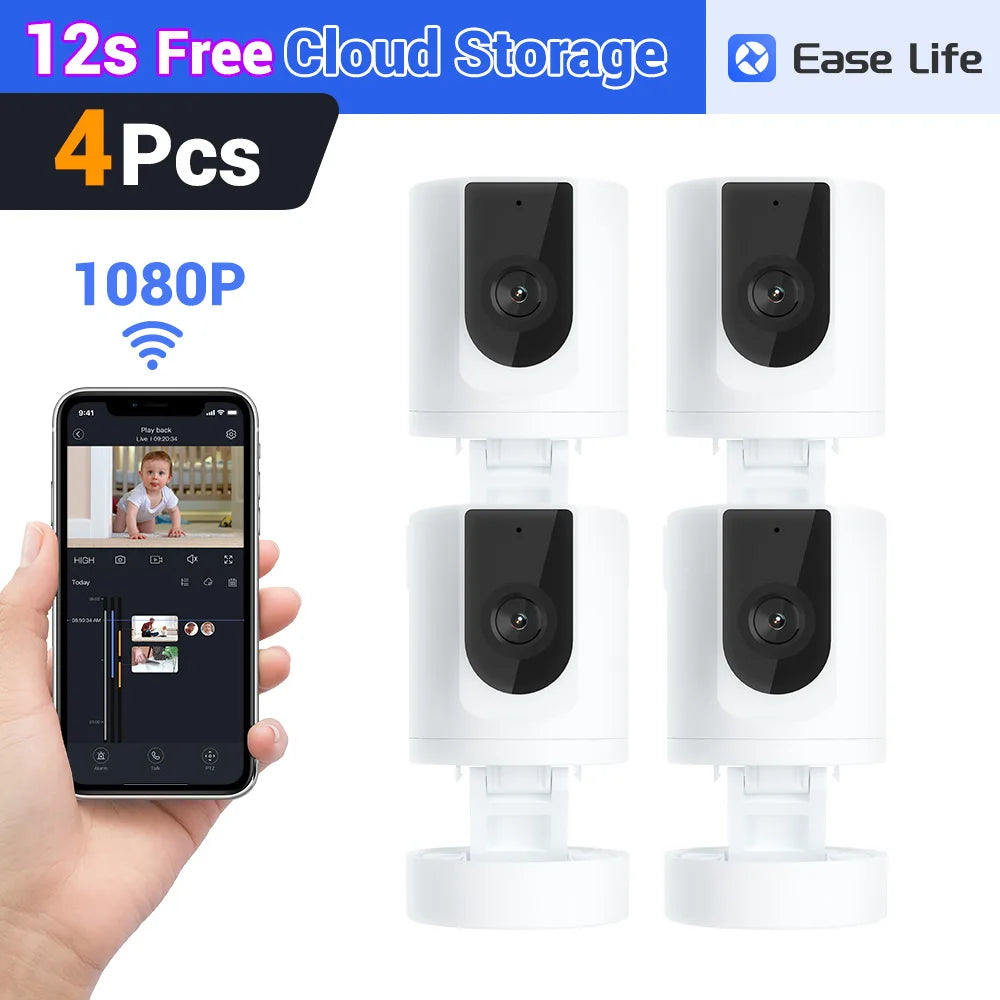 Cámara interna conectada BoyKeep 1080P – Cámara para animales y bebés, rotación de 360°, audio bidireccional y vigilancia a través de teléfono inteligente 