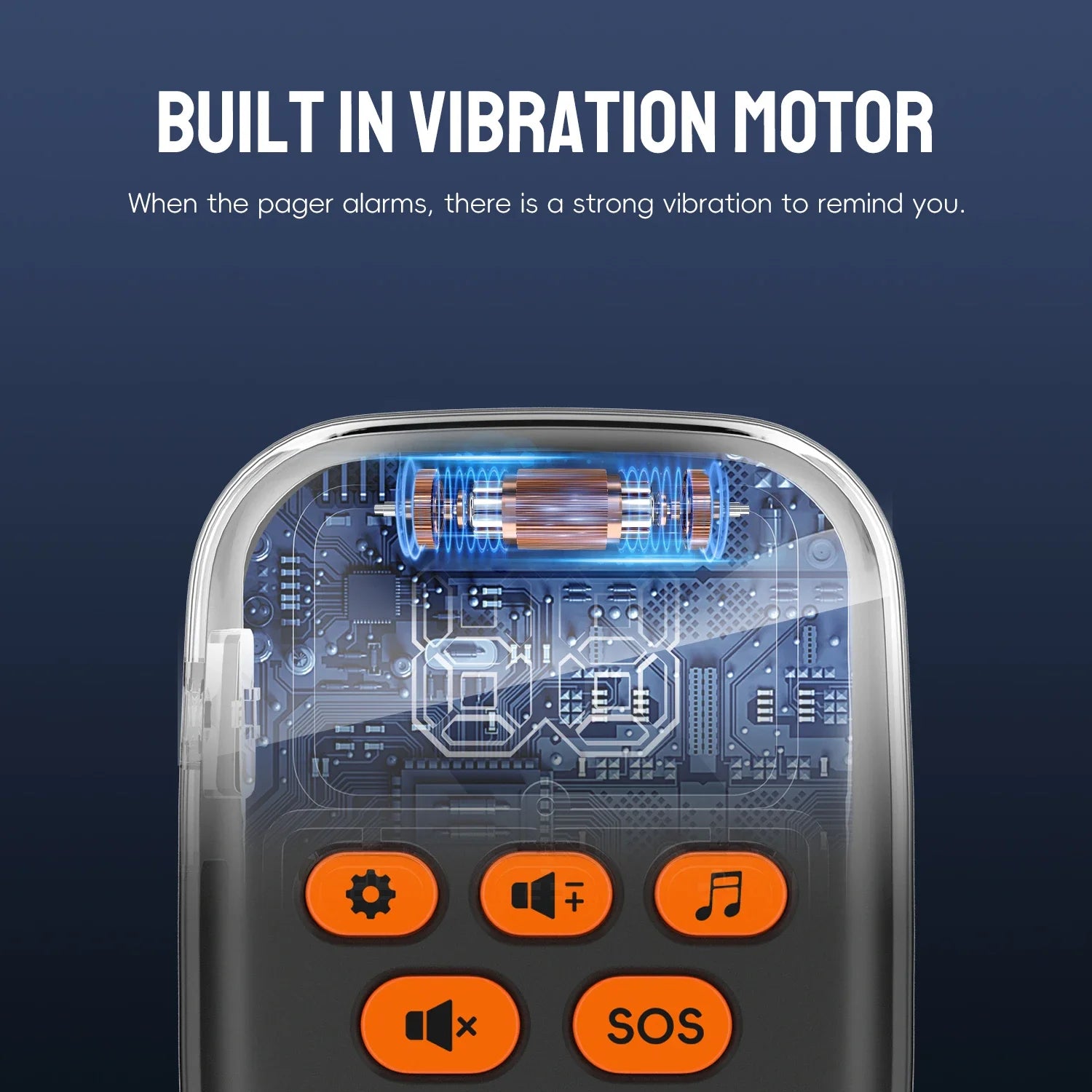 Buscapersonas SOS para ayuda con botones de llamada sin hilos: reloj y receptor vibrante con pantalla, sistema de alerta médica para personas mayores (sin WiFi) 