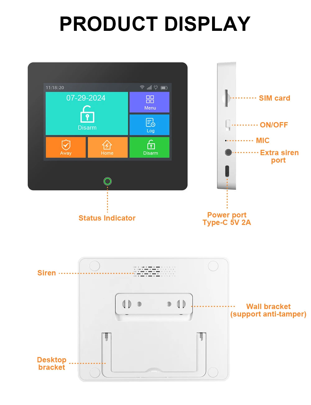 ONENUO 99FT – Sistema de alarma Maison Connecté Tuya WiFi &amp; GSM con pantalla táctil TFT, kit de seguridad sin filtro y sirena 90 dB