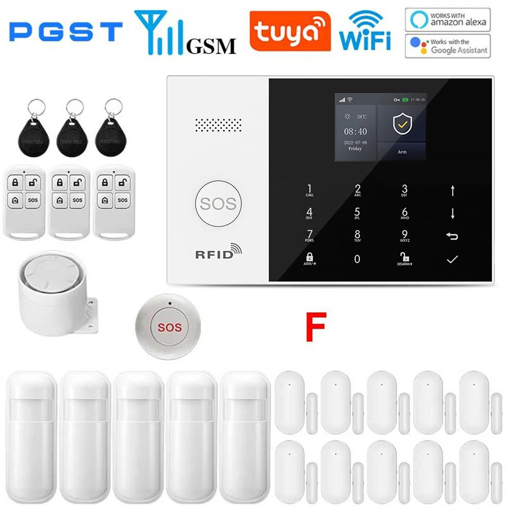PGST 105-2G – Sistema de alarma Maison Connecté WiFi 2G 433 MHz Tuya Smart Life, pantalla y teclado, compatible con Alexa y Google