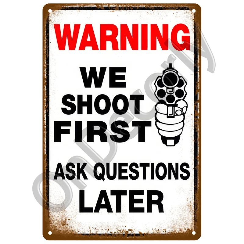 Panneau Vintage CCTV en Métal 20 x 30 cm – Plaque Murale “Vidéosurveillance 24h” pour Bar, Garage, Café et Maison