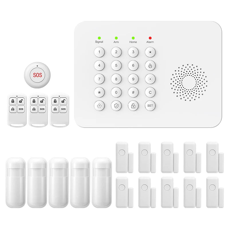 Sistema de alarma Maison PGST WiFi + GSM 2G Tuya – Kit de seguridad conectado con detectores de movimiento y captadores de puerta/ventana
